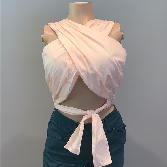Fade to Blue peach wrap crop top size M - Picture 2 of 8